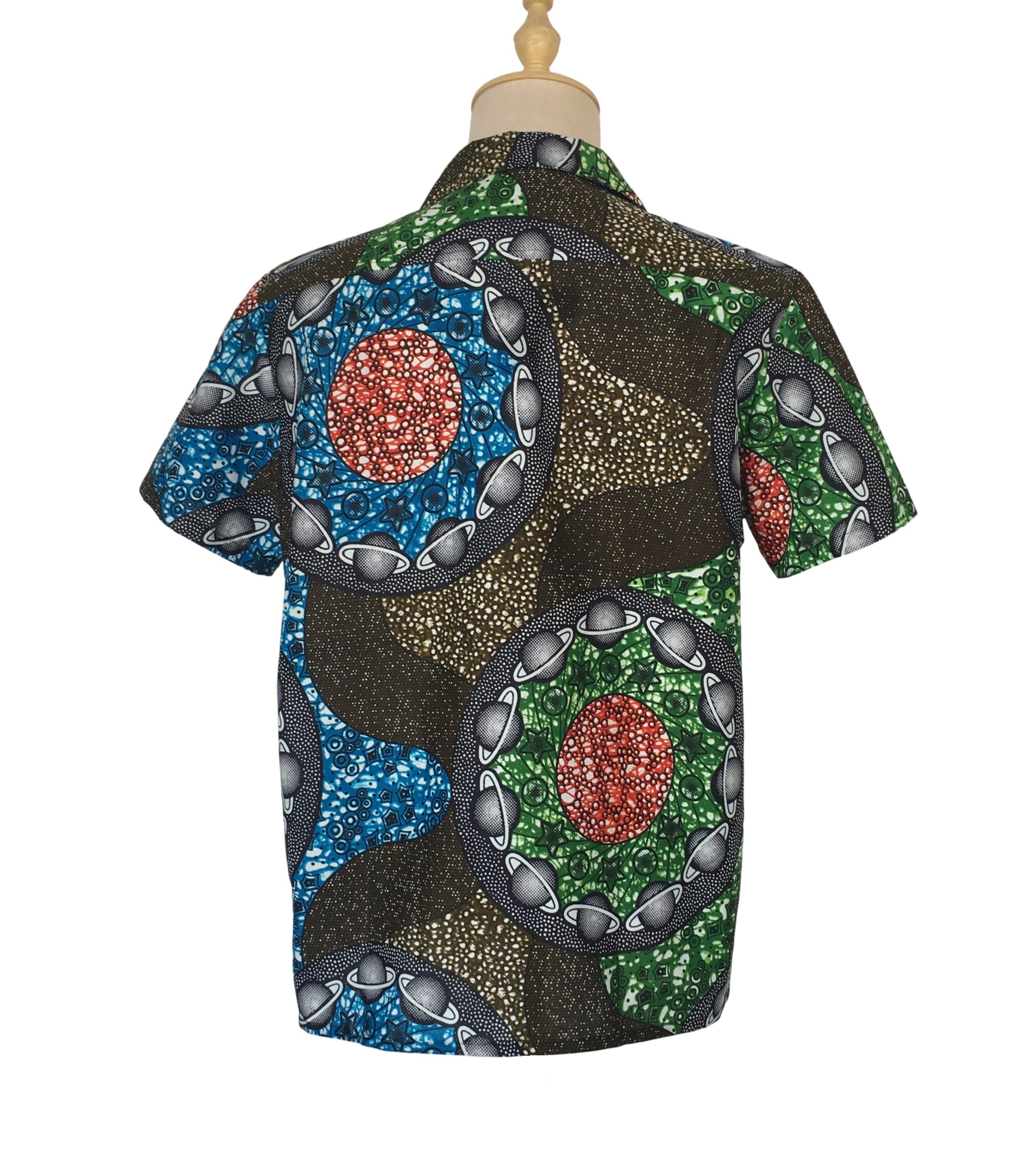 Other African Wax Print Men Shirt Short Sleeves Summer Size US XL / EU 56 / 4 - 3 Thumbnail