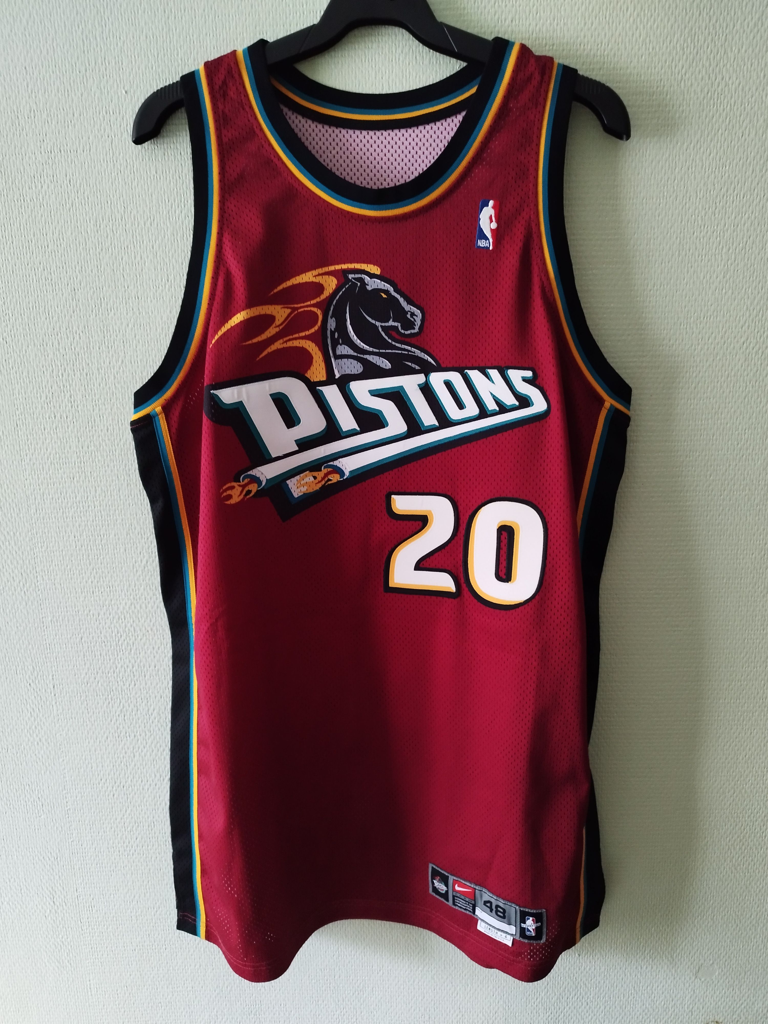 Nike Game Worn Used NBA Nike Brown Detroit Pistons pro cut Jersey Size US XL / EU 56 / 4 - 2 Thumbnail