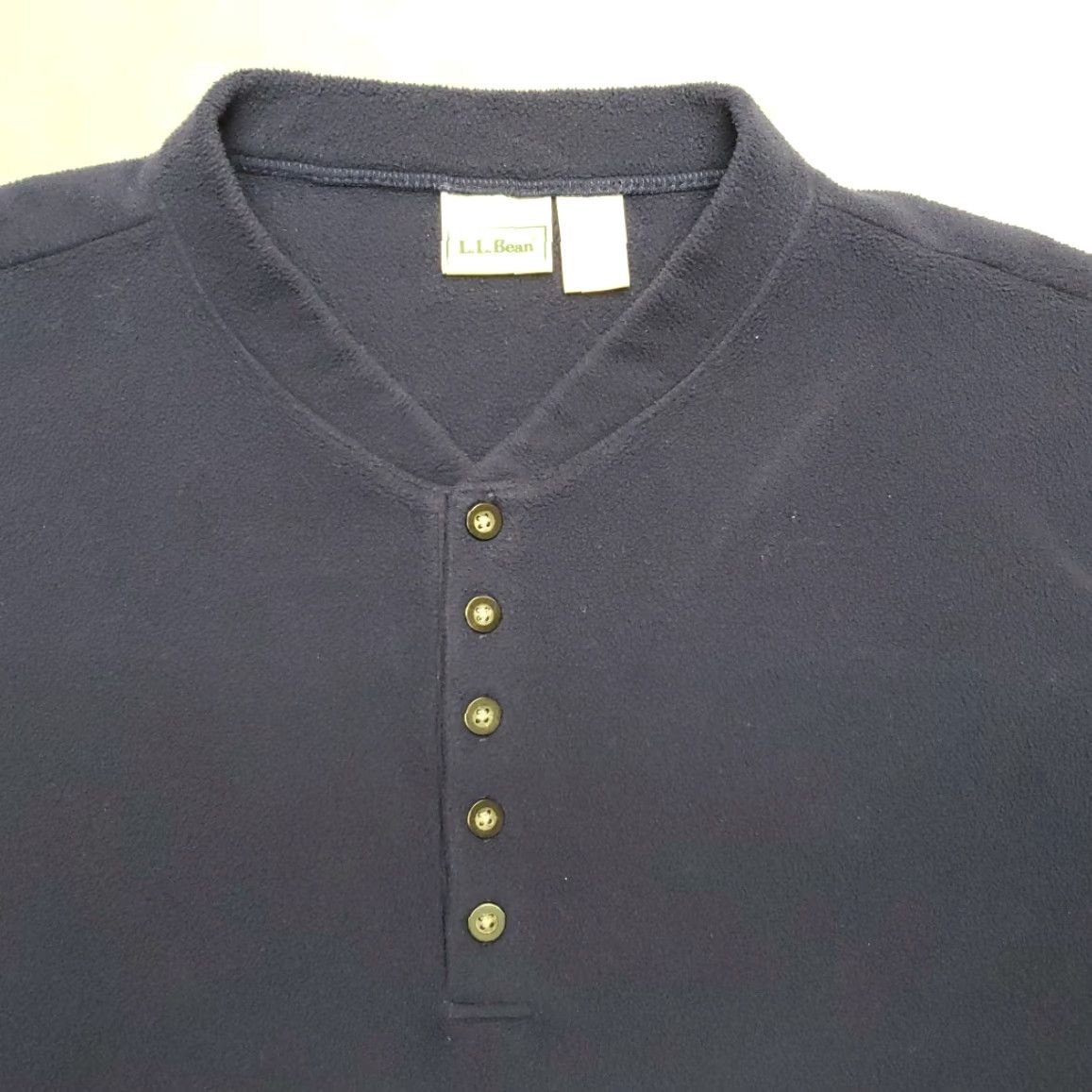 Vintage LL Bean Sweater Mens XL Blue Henley Button Pullover Fleece All Seasons Casual Solid Weathered Comfort Size US XL / EU 56 / 4 - 4 Thumbnail