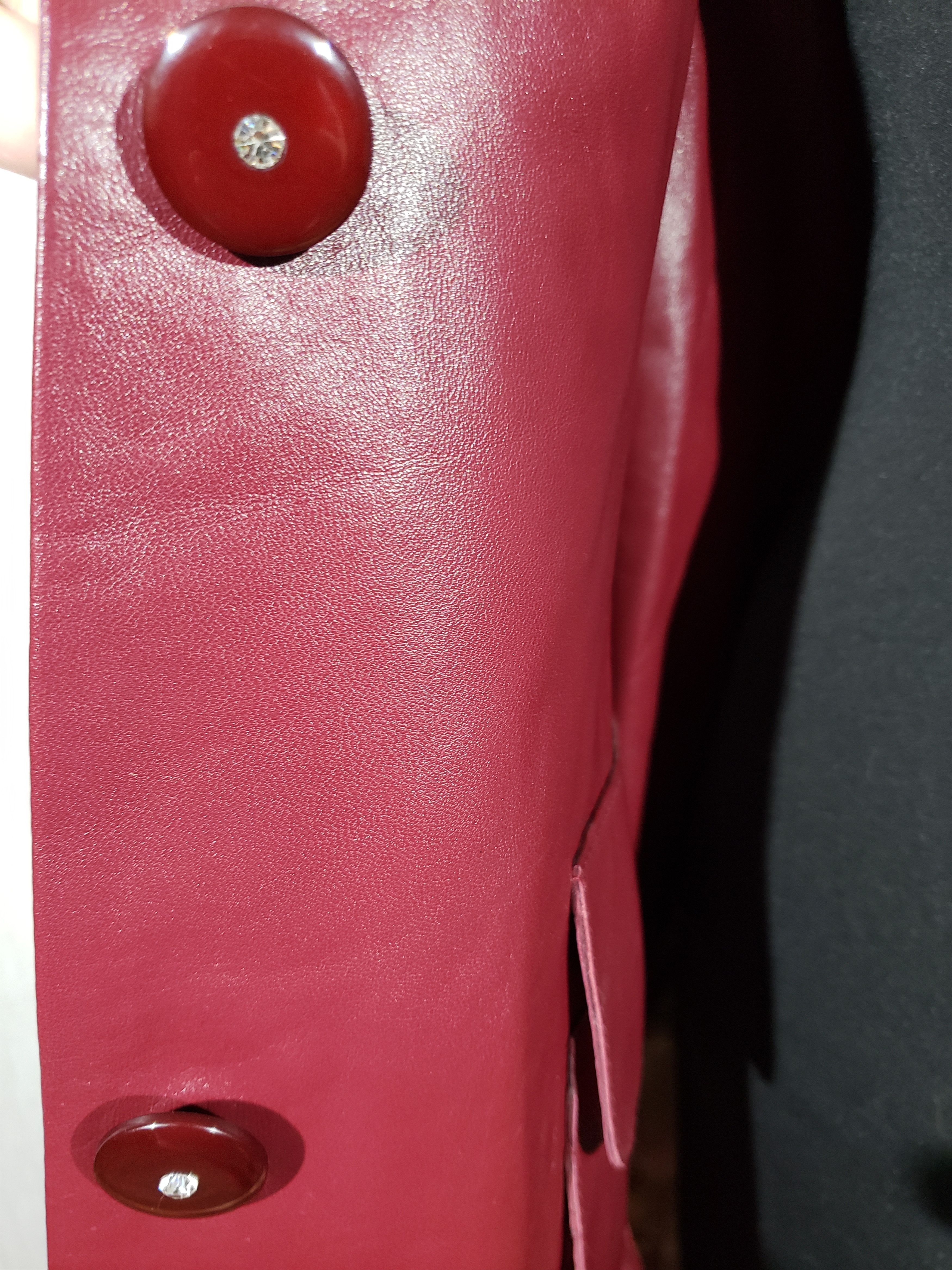 Other Cute women's long burgundy leather jacket. Size L / US 10 / IT 46 - 8 Thumbnail
