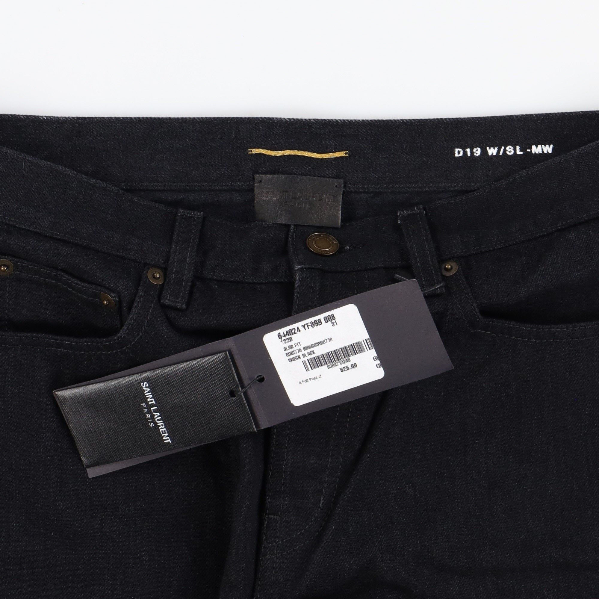Saint Laurent Paris D19 Worn Black Slim Jeans Size 31" - 5 Thumbnail