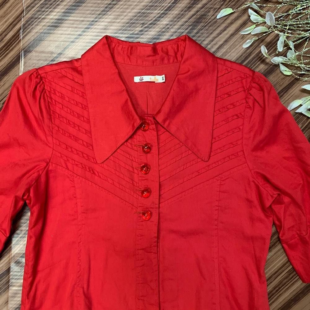 Tultex Tulle Vintage Style Boho Gumball Button Top, XL Size XL / US 12-14 / IT 48-50 - 4 Thumbnail