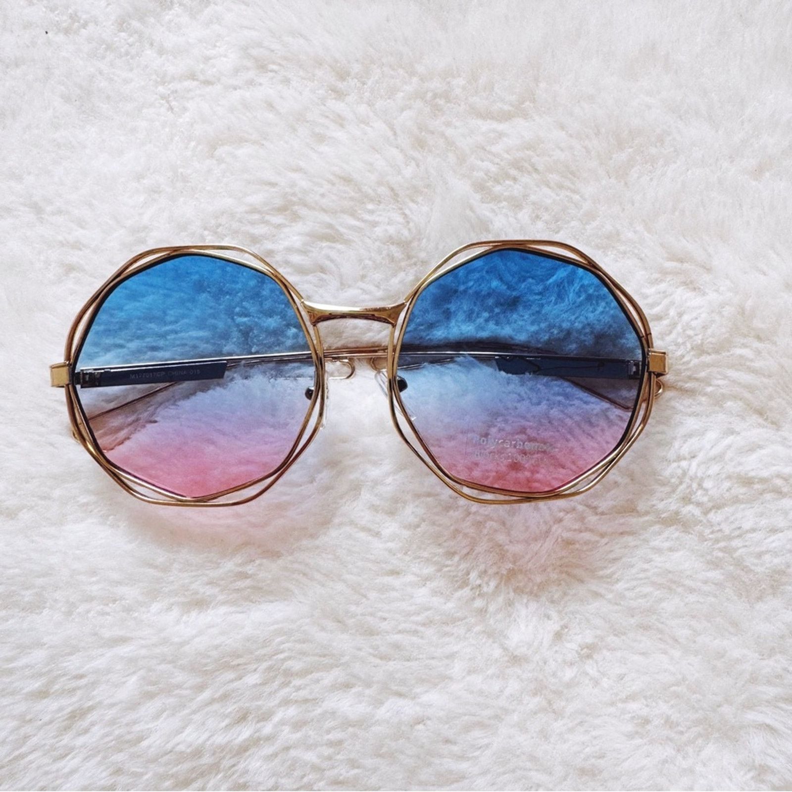 Other Seraphina Blue & Pink Geometric Sunglasses Size ONE SIZE - 1 Thumbnail