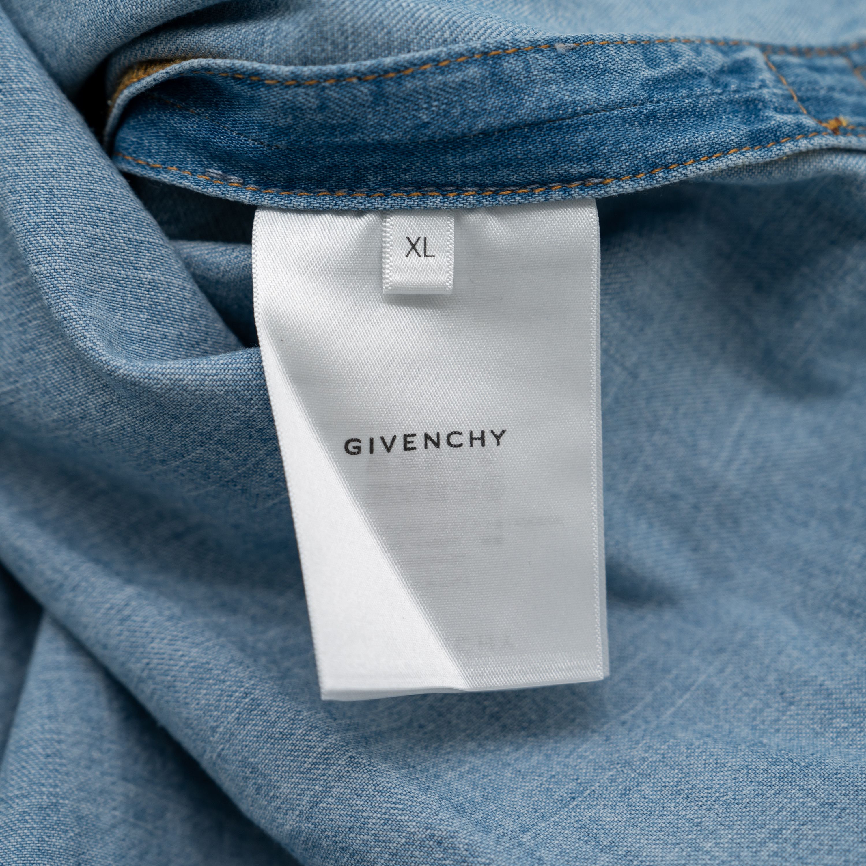 Givenchy XL Givenchy Blue Denim Shirt Button Size US XL / EU 56 / 4 - 6 Thumbnail