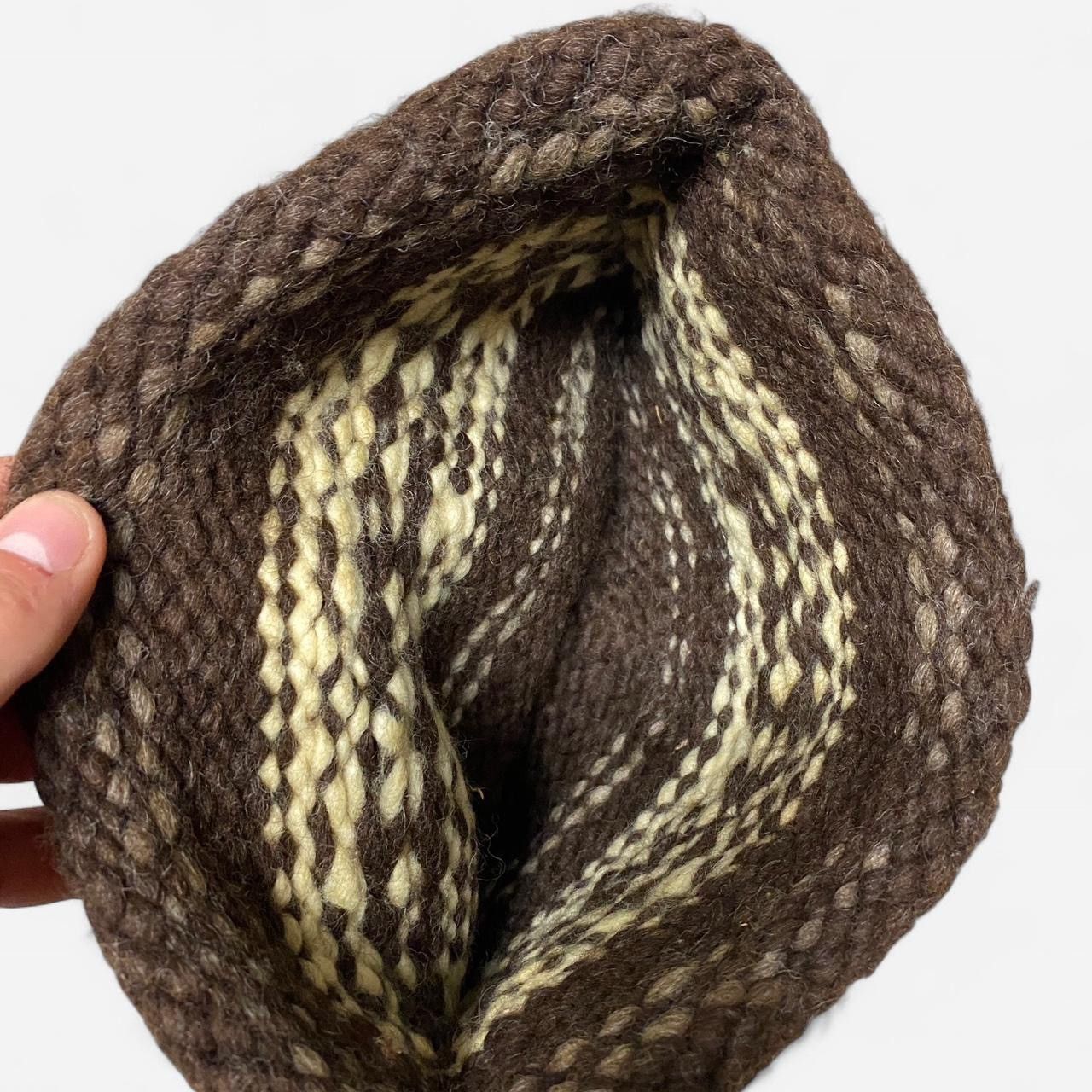 Other Vintage wool handmade brown and white beanie Size ONE SIZE - 4 Thumbnail