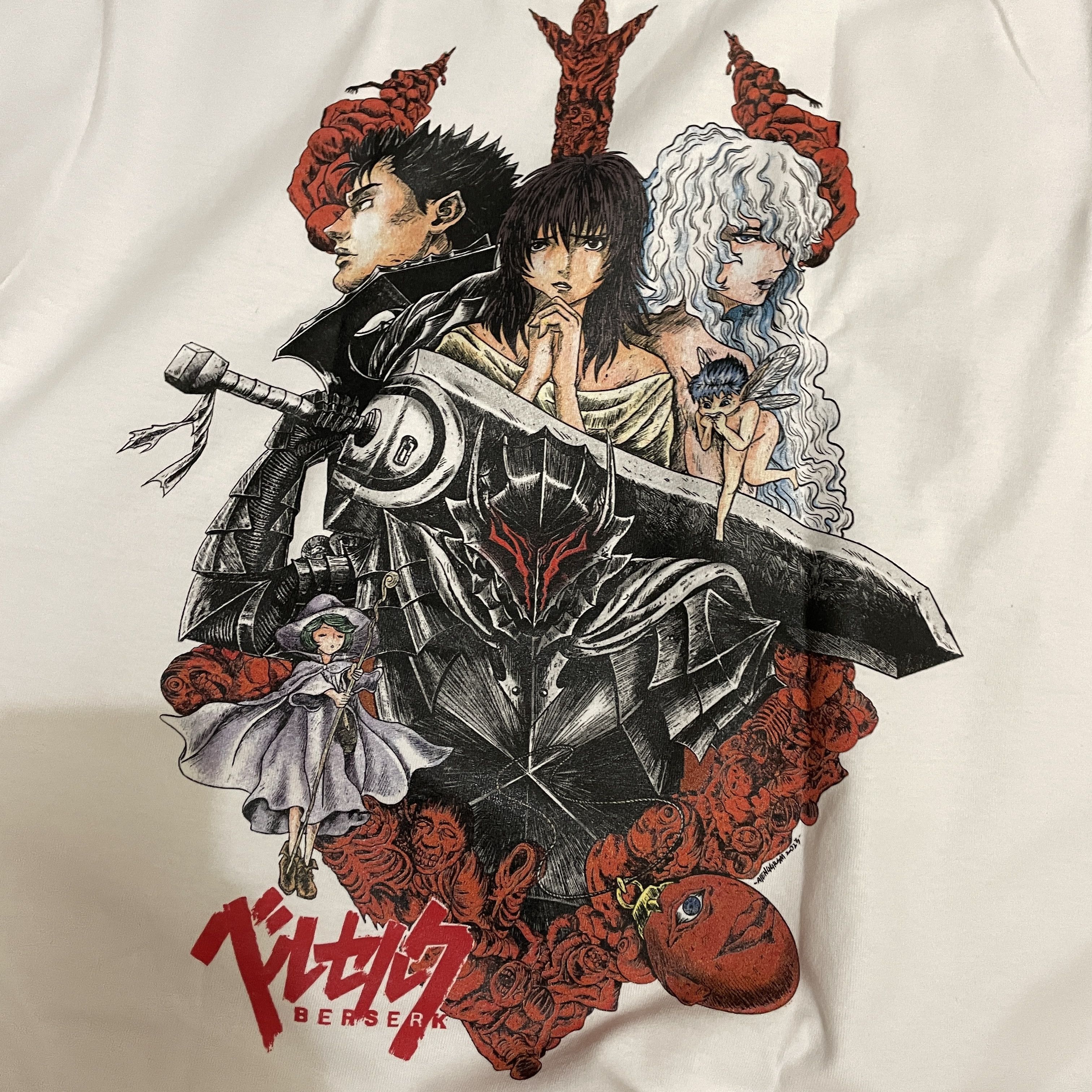 image of Anima x Vintage Griffith Guts Berserk Femto Japan Manga. T Shirt XL in White, Men's