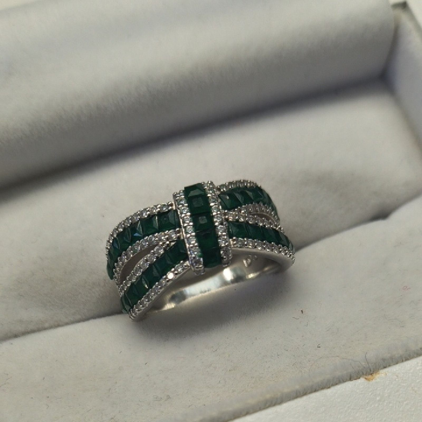 Other D-Joy Sterling Created Diamonds Crossover Ring - Size 7 Size ONE SIZE - 10 Thumbnail