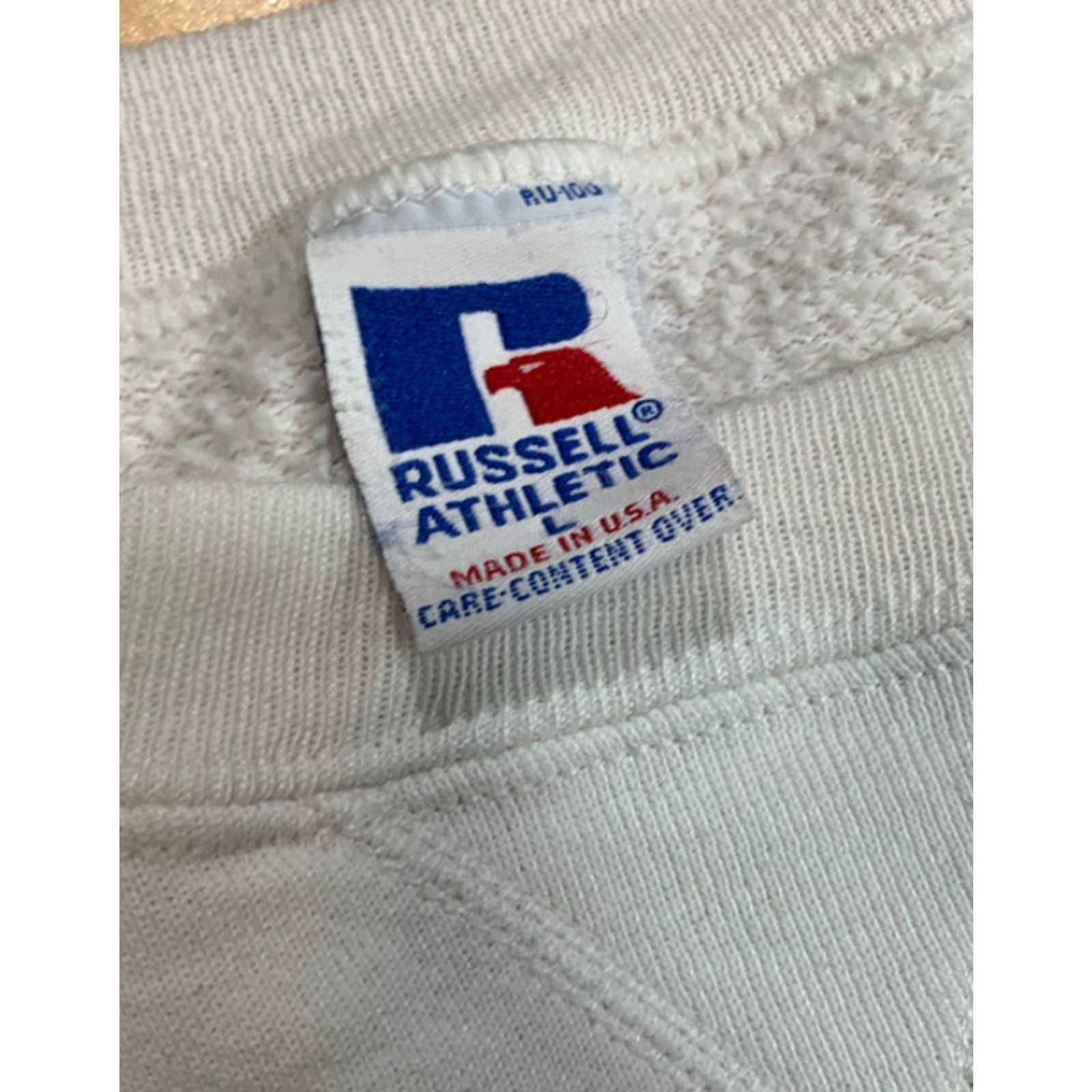 Russell Athletic VINTAGE 90s Russell Athletic Sweatshirt Adult Large White Mens Size US L / EU 52-54 / 3 - 3 Thumbnail