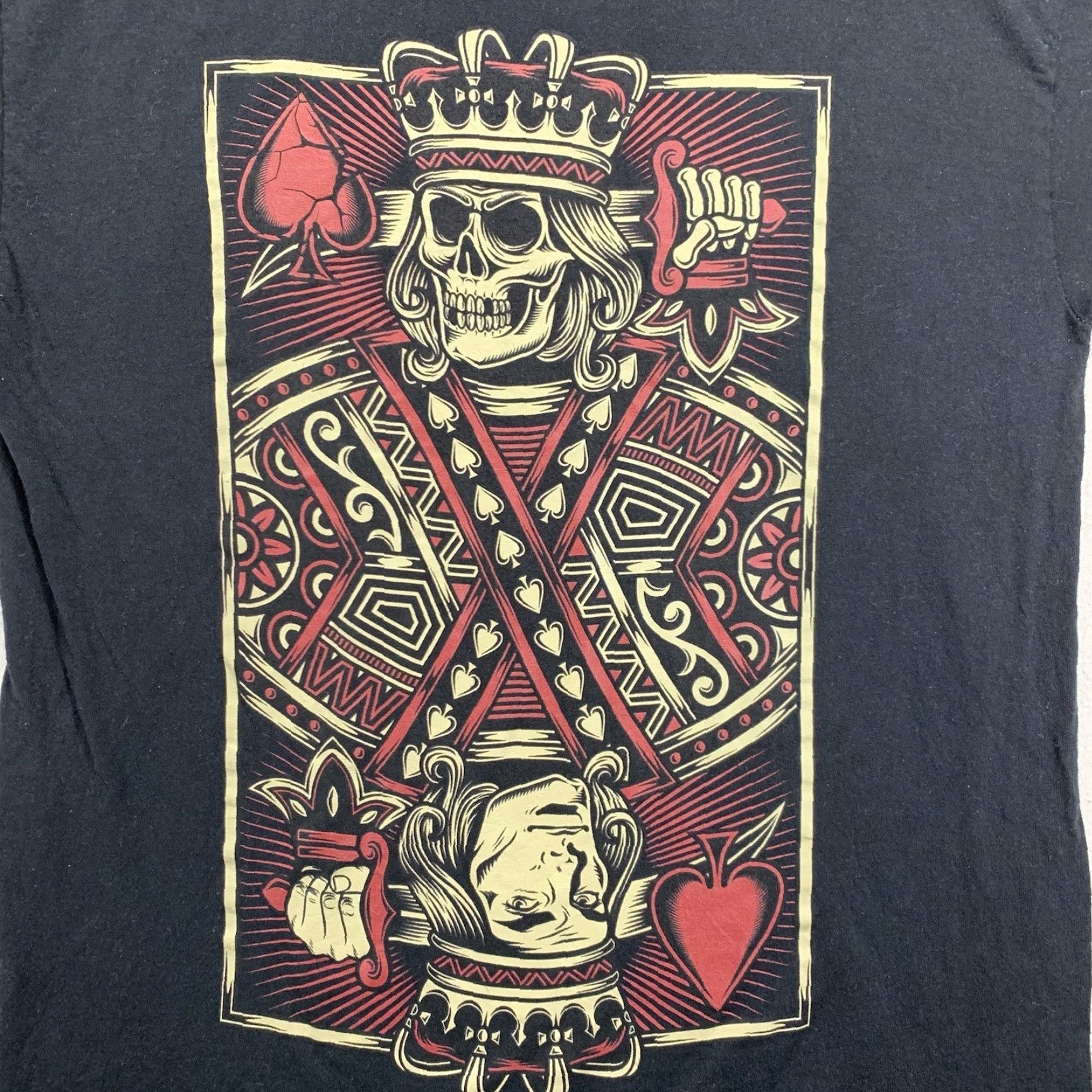 Vintage DOM MEN Short Sleeve T Shirt Black Crew Neck Jack of Hearts Logo 2020s Art Biker Rocker Men M Size US M / EU 48-50 / 2 - 2 Thumbnail