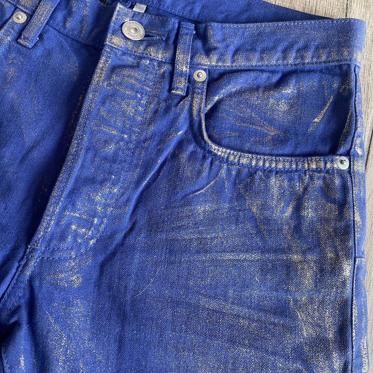 Dior Homme SS2009 ‘Planisphère’ Luster Gold Wax Denim Jeans Size US 27 - 5 Thumbnail