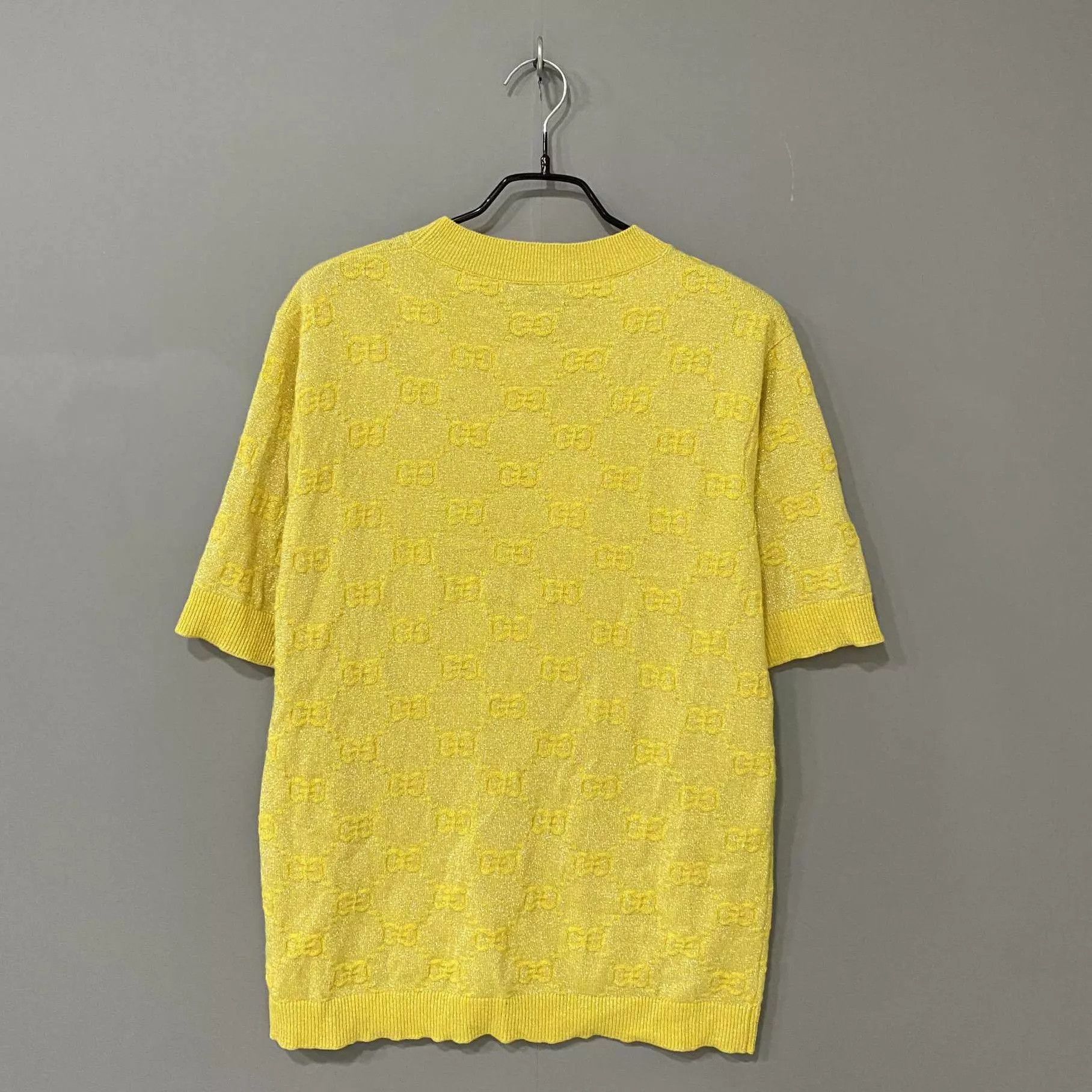 Gucci GUCCI GG Monogram Gold All-Over Print Short Sleeve M Size M / US 6-8 / IT 42-44 - 3 Thumbnail