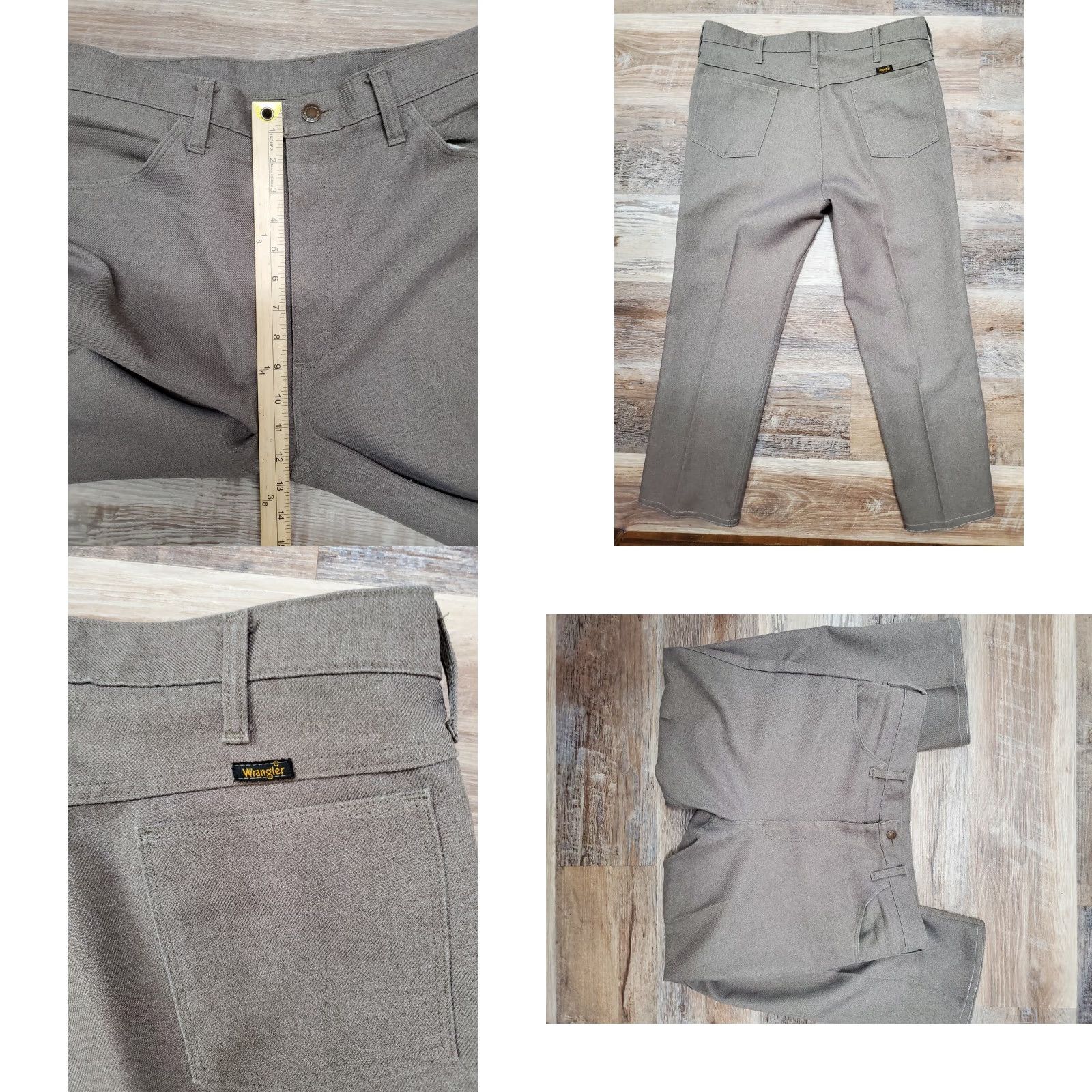 VINTAGE Wrangler Wrancher Dress Jeans Mens 36x36 36x28 Polyester USA Mad  Chino Straight Pockets Logo Zipper Brown Regular Mens - wpequipmentugltd.com