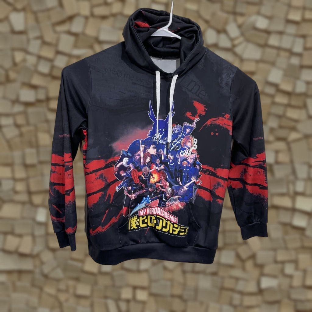 Vintage My Hero Academia Hoodie Shirt Mens Large Black Knit Stretch Pullover Graphic Print Hooded Logo Size US L / EU 52-54 / 3 - 1 Thumbnail