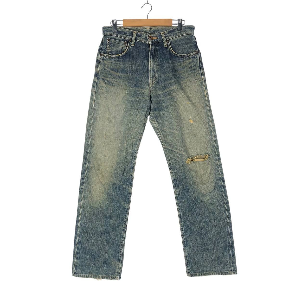 Edwin × Jean × Vintage Vintage Edwin 505x Selvedge Distressed Jeans Size US 29 - 1 Thumbnail