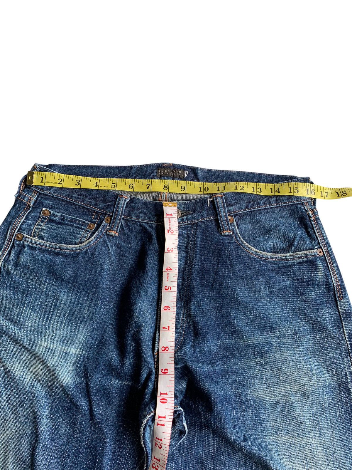 Full Count & Co. FULL COUNT SELVEDGE BUTTON FLY FADED DISTRESSED DENIM Size US 31 - 16 Thumbnail