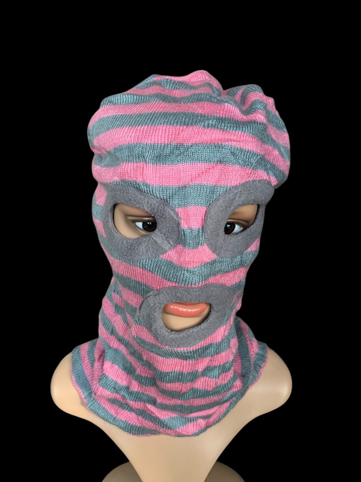 Japanese Brand × Kapital × Vintage Pink Balaclava Knitted Hat Full Masker Japanese Style 🇯🇵 Size ONE SIZE - 5 Thumbnail