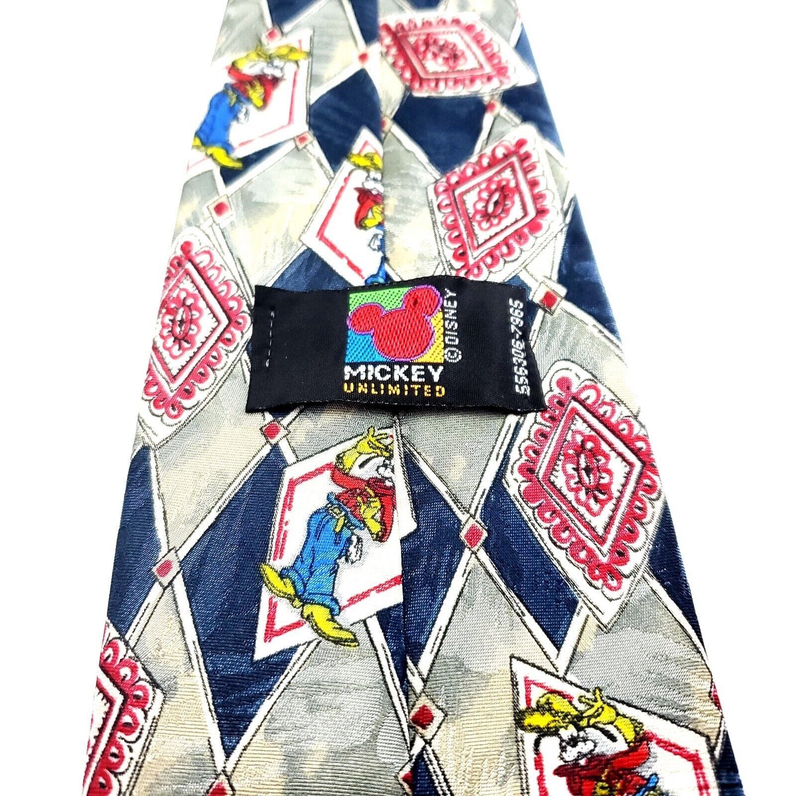 Mickey Unlimited Mickey Unlimited Multi Colored Goofy Polyester Tie Woven Geo Size ONE SIZE - 5 Thumbnail
