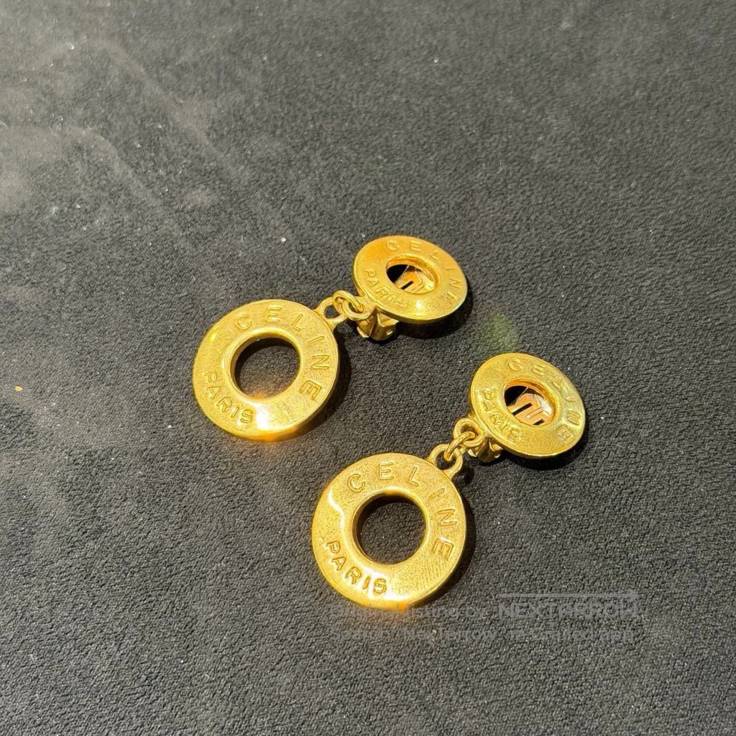 Celine Celine Gold Circle Clip-On Vintage Earrings. Size ONE SIZE - 2 Thumbnail
