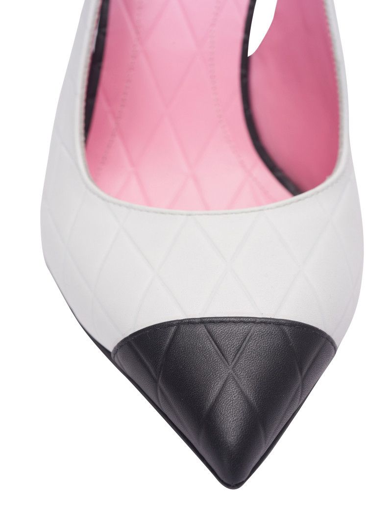Balmain o1s1wg111225 Pointed-Toe Leather Pumps in Black/White Size US 10 / IT 40 - 4 Thumbnail
