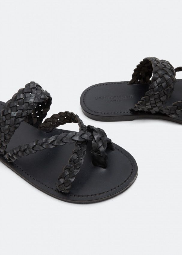 Saint Laurent Paris o1bcso1str0724 Neil Slides in Black Size US 9 / EU 42 - 3 Thumbnail