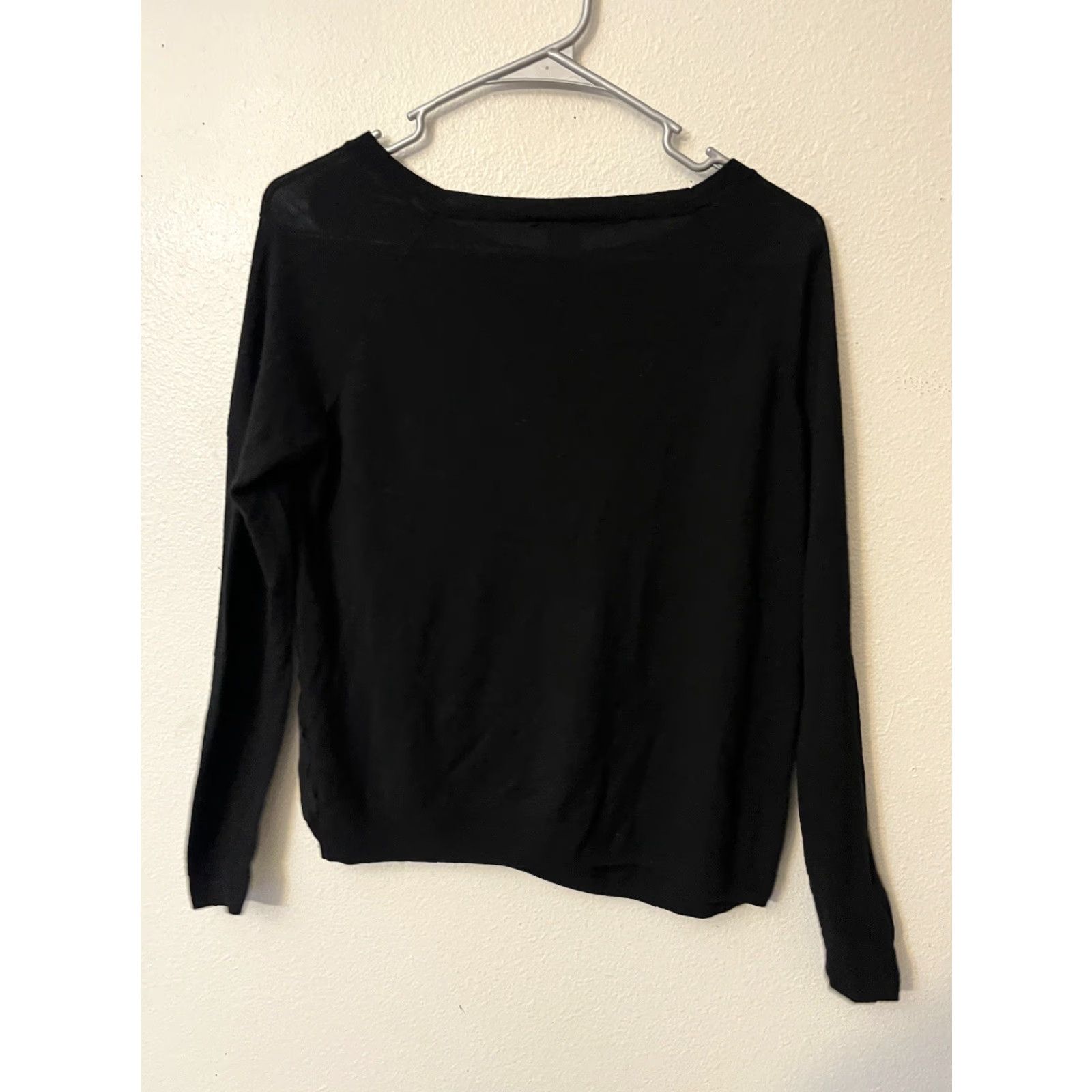 Vince Vince Top Jersey Long Sleeve Scoop Neck Black Small Women Size S / US 4 / IT 40 - 3 Thumbnail