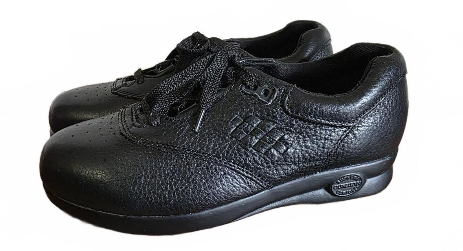 Supreme Supremes Black Leather Upper Comfort Walking Shoes Size 7WW Size US 7 / IT 37 - 2 Thumbnail