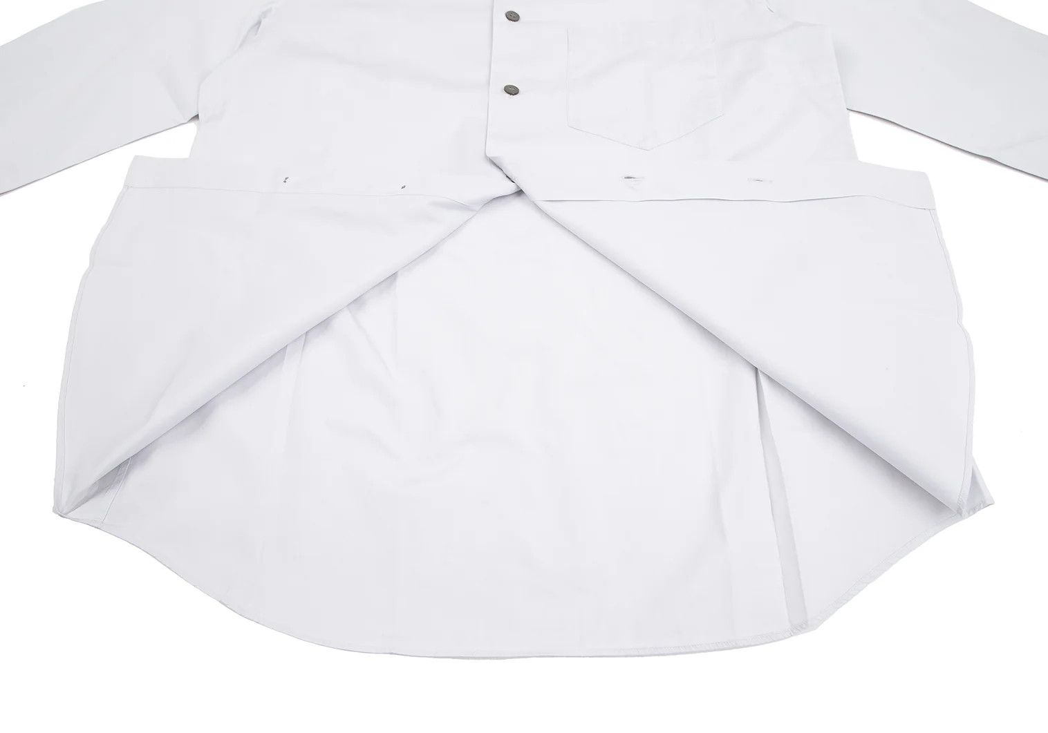 Issey Miyake Cotton Broad Stand Collar Shirt in Light Gray Size US S / EU 44-46 / 1 - 11 Thumbnail
