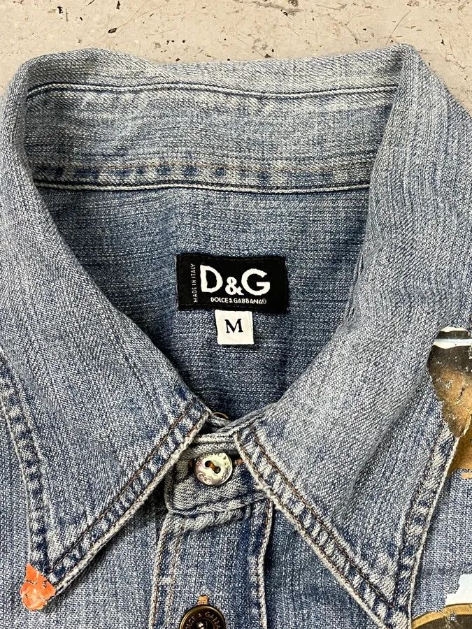 Designer × Dolce & Gabbana × Vintage AW2004 Dolce & Gabbana Blue Printed Sleeveless Denim Vest Size US M / EU 48-50 / 2 - 8 Thumbnail