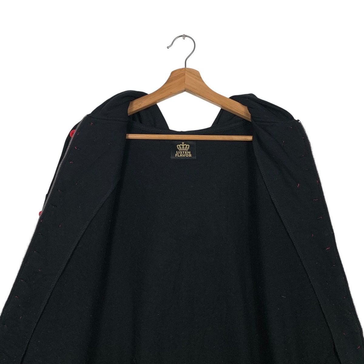 Japanese Brand LISTEN FLAVOUR Mandarin Zipper Hoodies Big Logo #1774-C78 Size US L / EU 52-54 / 3 - 14 Thumbnail