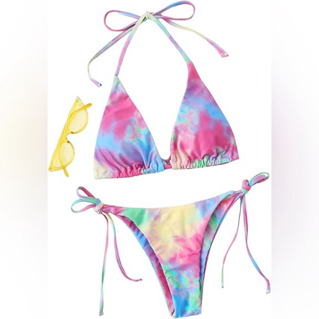 Vintage boutique-Swim-Rainbow Tie Dye Triangle S Size S / US 4 / IT 40 - 1 Thumbnail