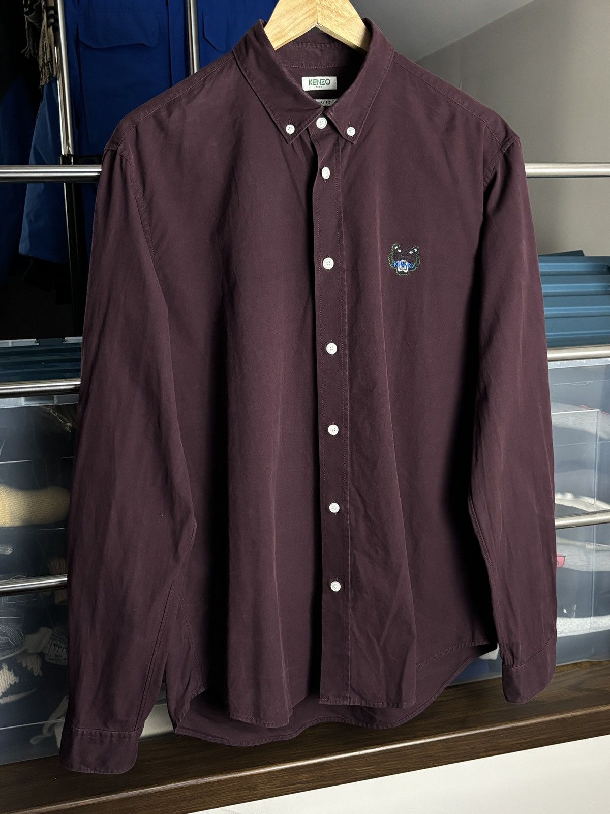 Kenzo Kenzo Tiger Logo Button Up Shirt Size US L / EU 52-54 / 3 - 2 Thumbnail