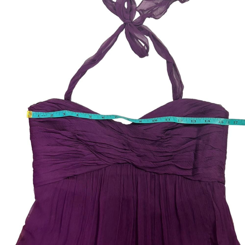 Designer Amsale l 100% Silk Purple Halter Maxi Gown Size 8 Size M / US 6-8 / IT 42-44 - 6 Thumbnail