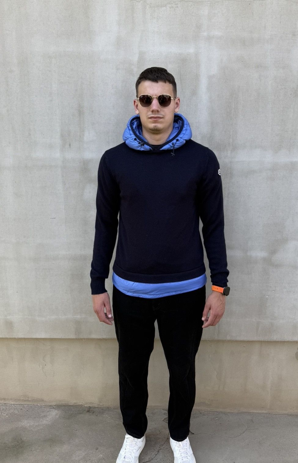 Moncler Moncler Maglione Tricot Girocollo Hybrid Knit Hoodie Sweater Size US L / EU 52-54 / 3 - 2 Thumbnail