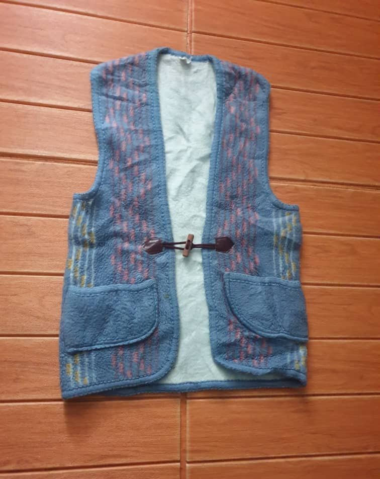 Japanese Brand Abstract winter wool Vest Jacket Size US M / EU 48-50 / 2 - 5 Thumbnail