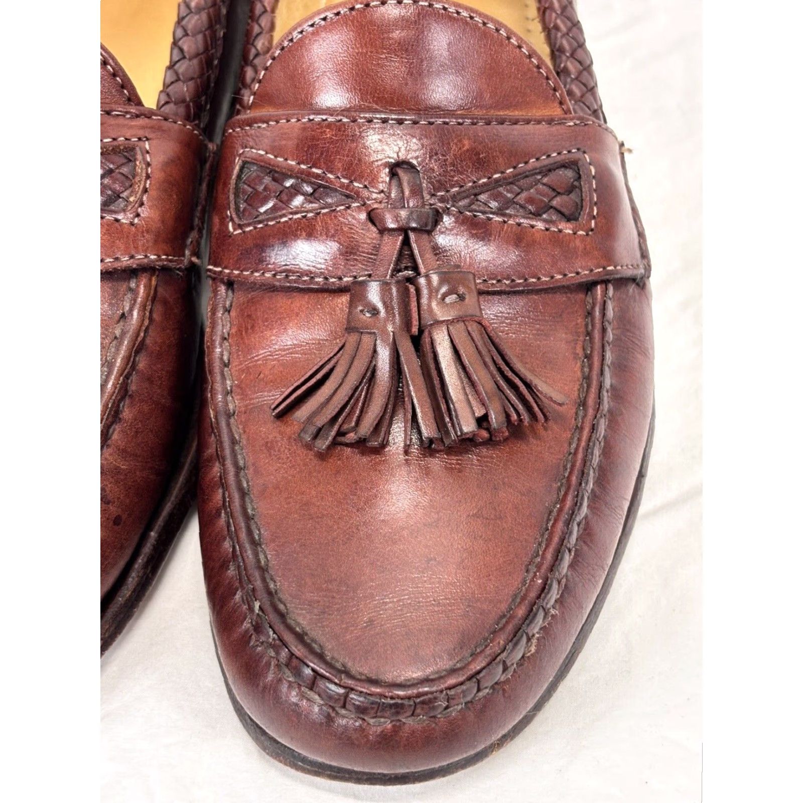 Allen Edmonds VINTAGE Allen Edmonds Maxfield Brown Leather Loafer Oxford D Slip On Men’s 9 Brown Leather Maxfield Tassel Dress Shoes Mens Size US 9 / EU 42 - 4 Thumbnail