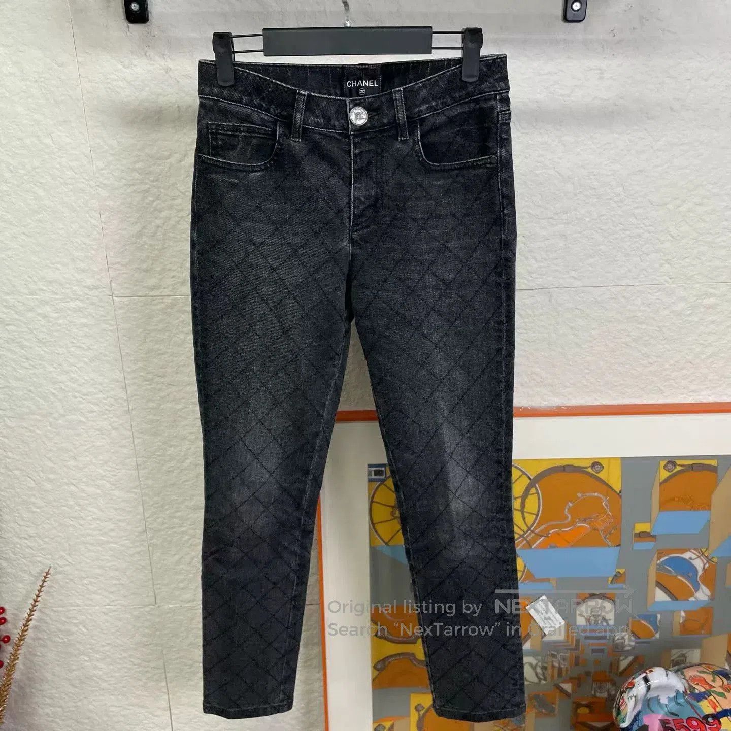 Chanel Chanel Quilted Burnout Jeans. Size 35" - 1 Thumbnail