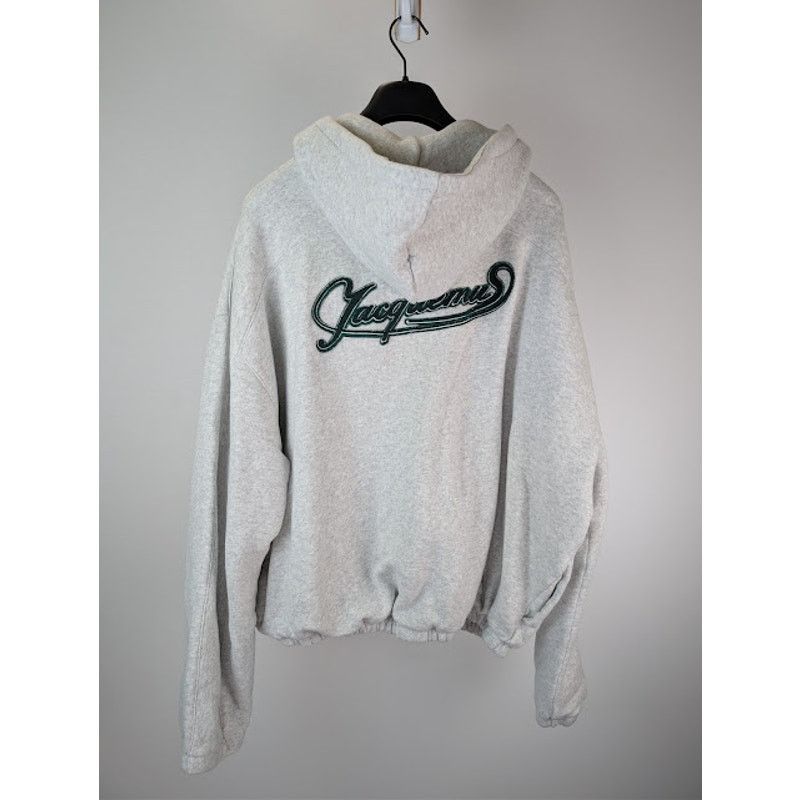 Jacquemus o1rshd1 Oversized Zip-Up Torneo Hoodie in Athletic Club Grey Size US XL / EU 56 / 4 - 12 Thumbnail