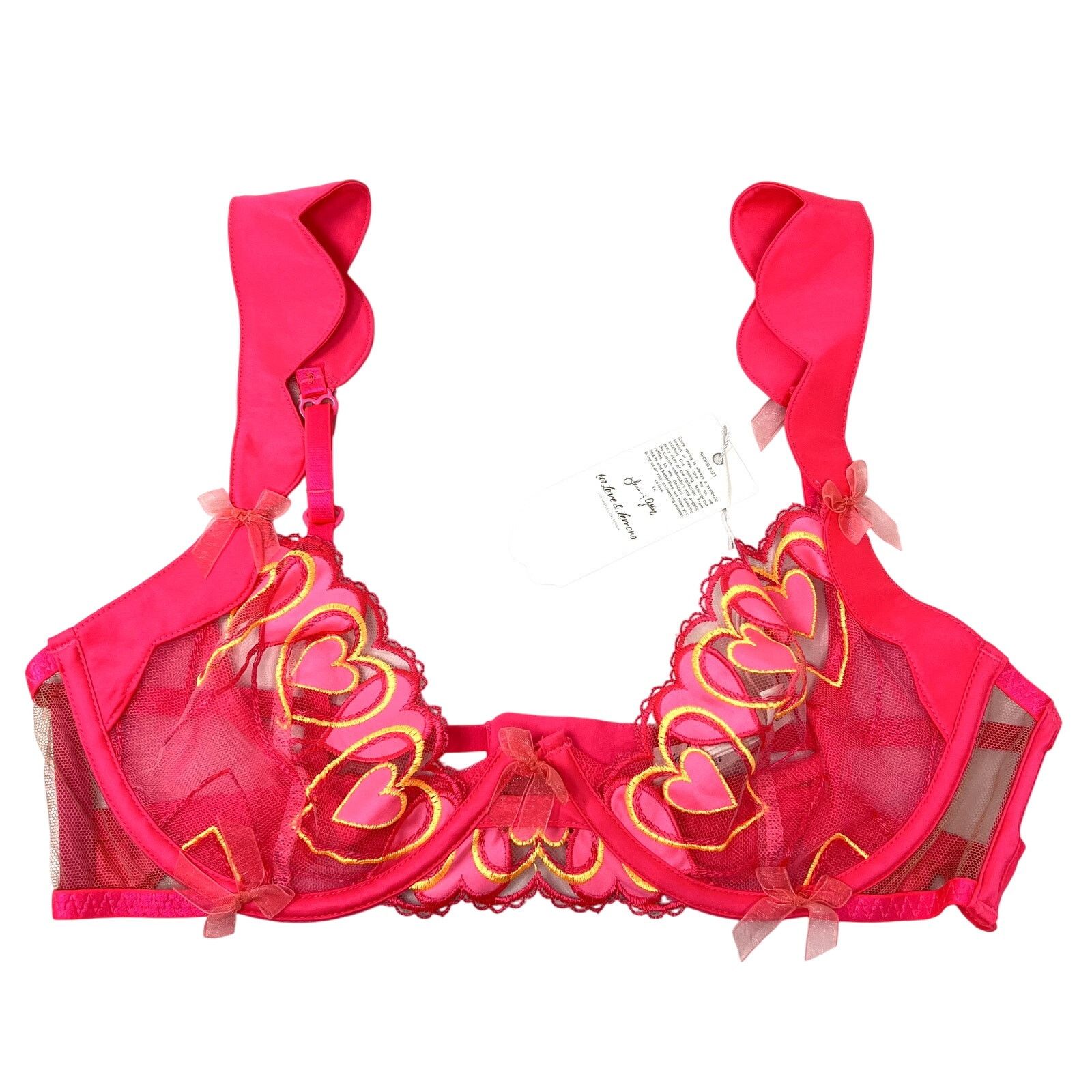 For Love & Lemons FOR LOVE & LEMONS Graphic Hearts Bra pink size L Large C0 Size ONE SIZE - 3 Thumbnail
