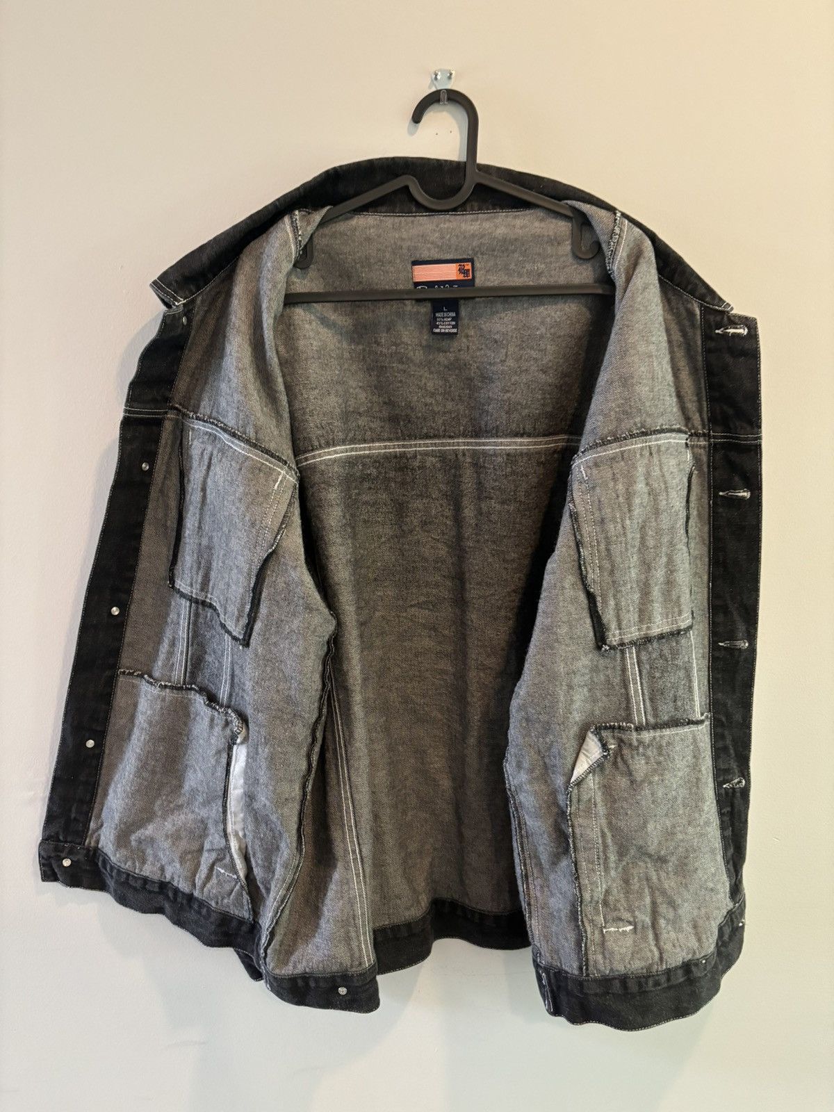 Vintage Vintage Black Oversized Denim Jacket y2k Size US L / EU 52-54 / 3 - 10 Thumbnail