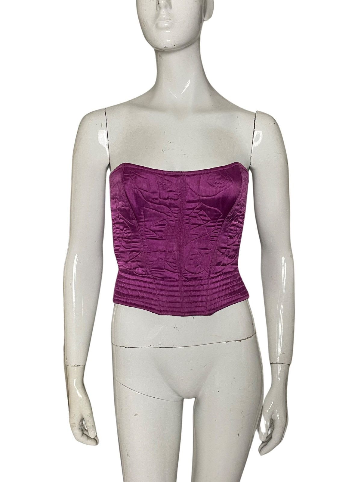 Image of Vintage 1980S Jenny Bannister Stitched Corset Top in Pink, Women's (Size XS)