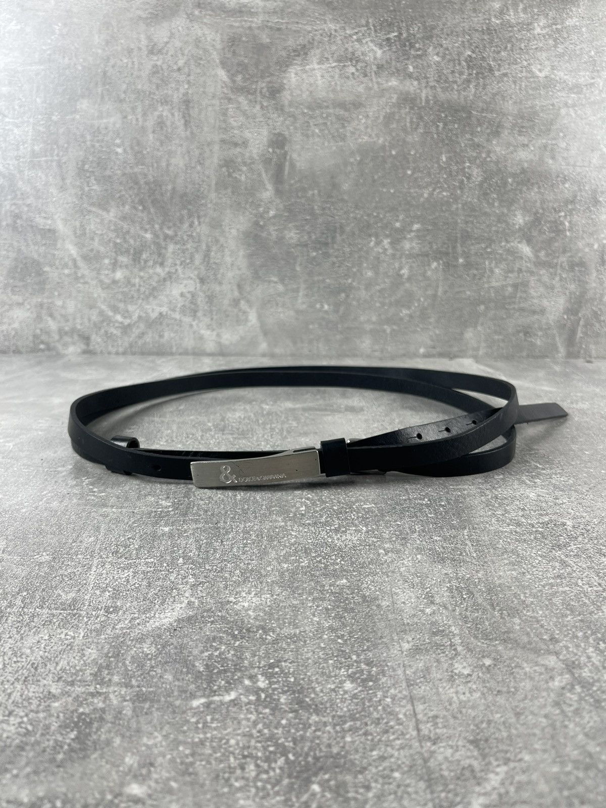 Dolce & Gabbana Dolce & Gabbana Genuine Leather Logo Plate Buckle Belt Black Size ONE SIZE - 2 Thumbnail