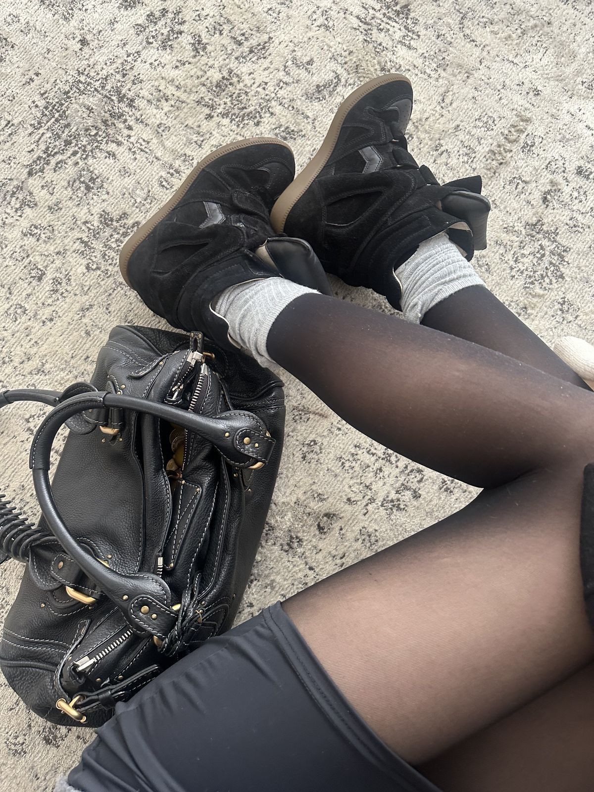 Isabel Marant Isabel Marant Bekett sneakers shoes Washed Black Suede Wedge Size US 6 / IT 36 - 1 Thumbnail