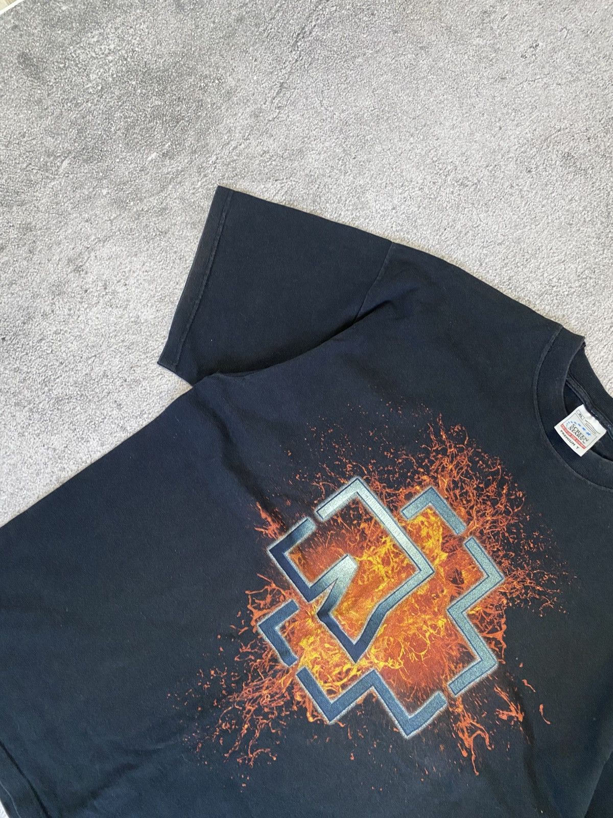 Band Tees × Vintage Vintage 90s Rammstein Band Logo Tee Screen Stars T-shirt Size US XL / EU 56 / 4 - 3 Thumbnail