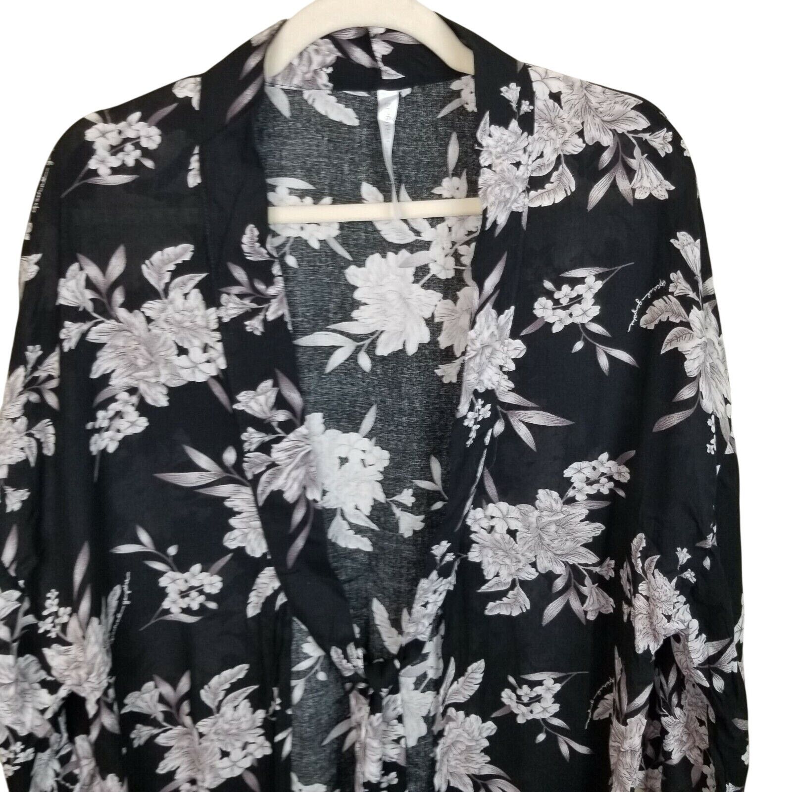 Spiritual Gangster Spiritual Gangster Womens OS Floral Robe Kimono Cover Up Size ONE SIZE - 3 Thumbnail