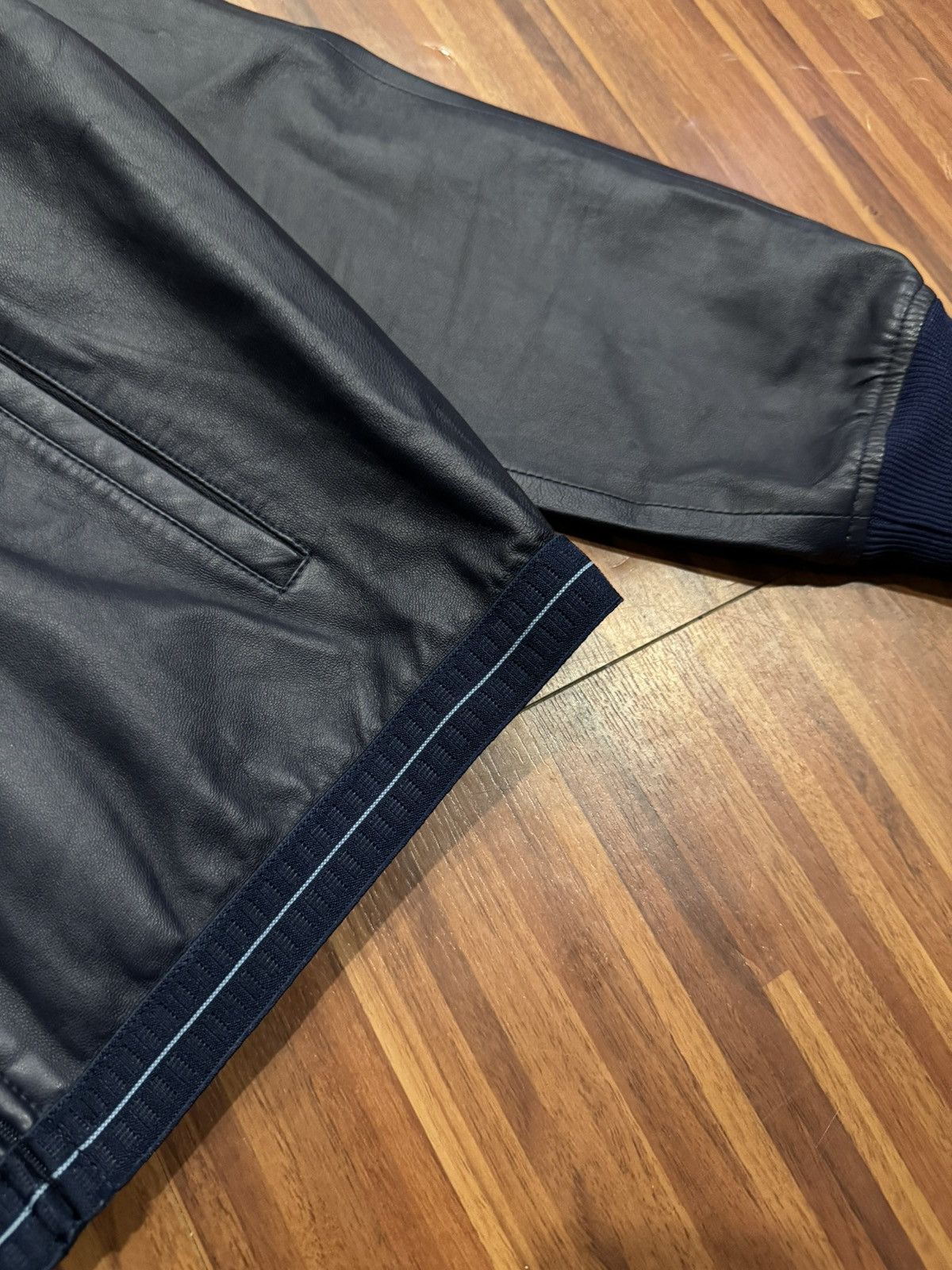 Prada Prada Ss/18 Blue Lambskin Leather Zip-Up Jacket Size US S / EU 44-46 / 1 - 7 Thumbnail