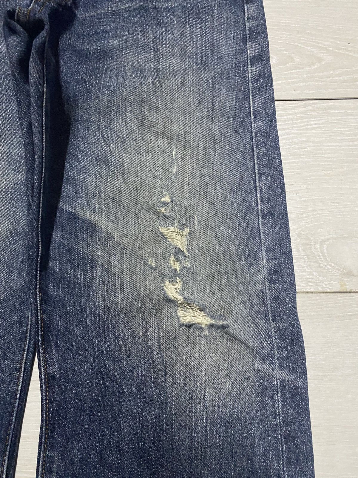 GU Vintage Gu Denim Faded Wash Distressed Loose Jeans Size US 32 / EU 48 - 8 Thumbnail