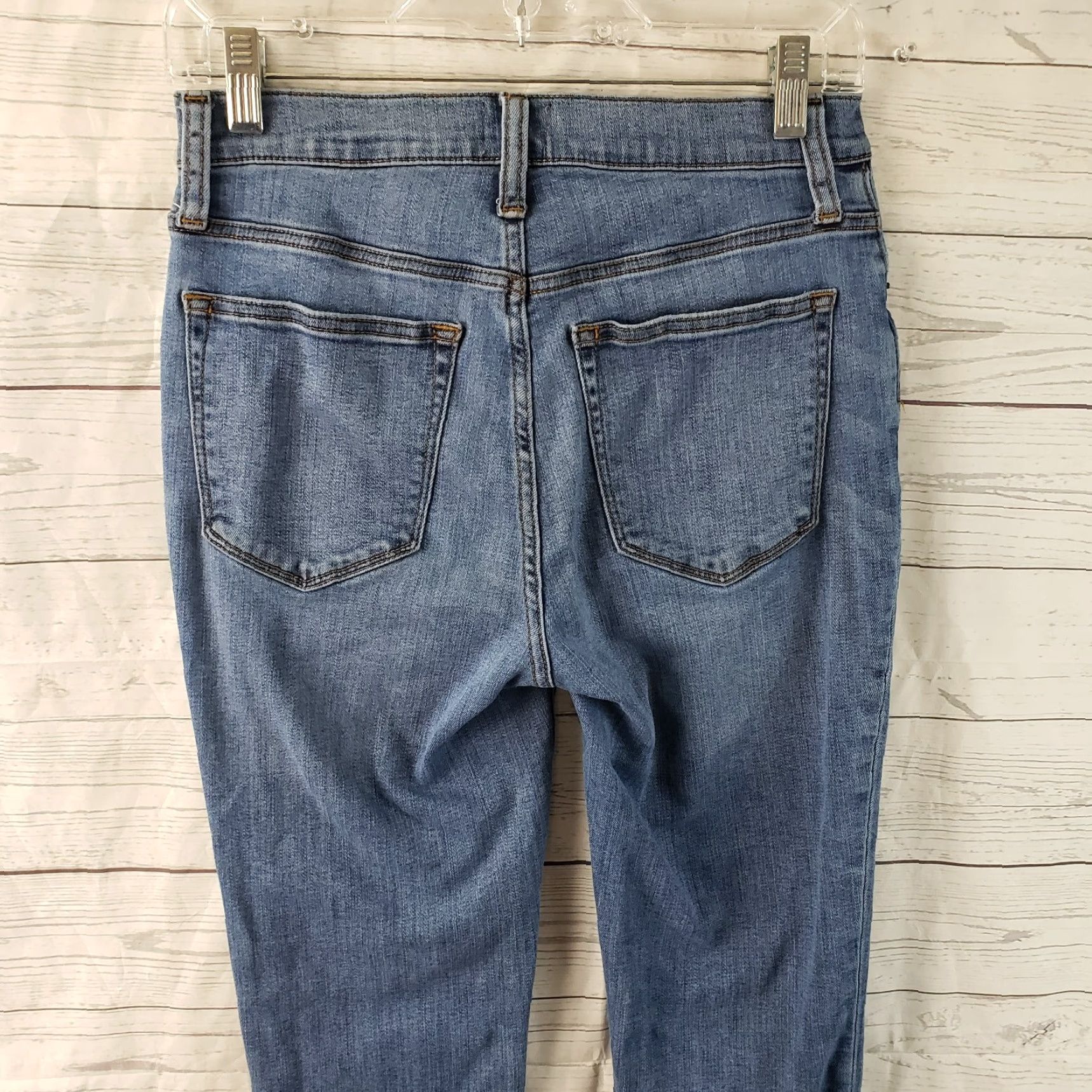 J.Crew J.CREW Womens Skinny Jeans Sz 27 Blue Medium Wash Button Fly High Rise 9.5" Inseam 27" Denim Cotton Blend Casual Slim N/A Size 27" / US 4 / IT 40 - 4 Thumbnail