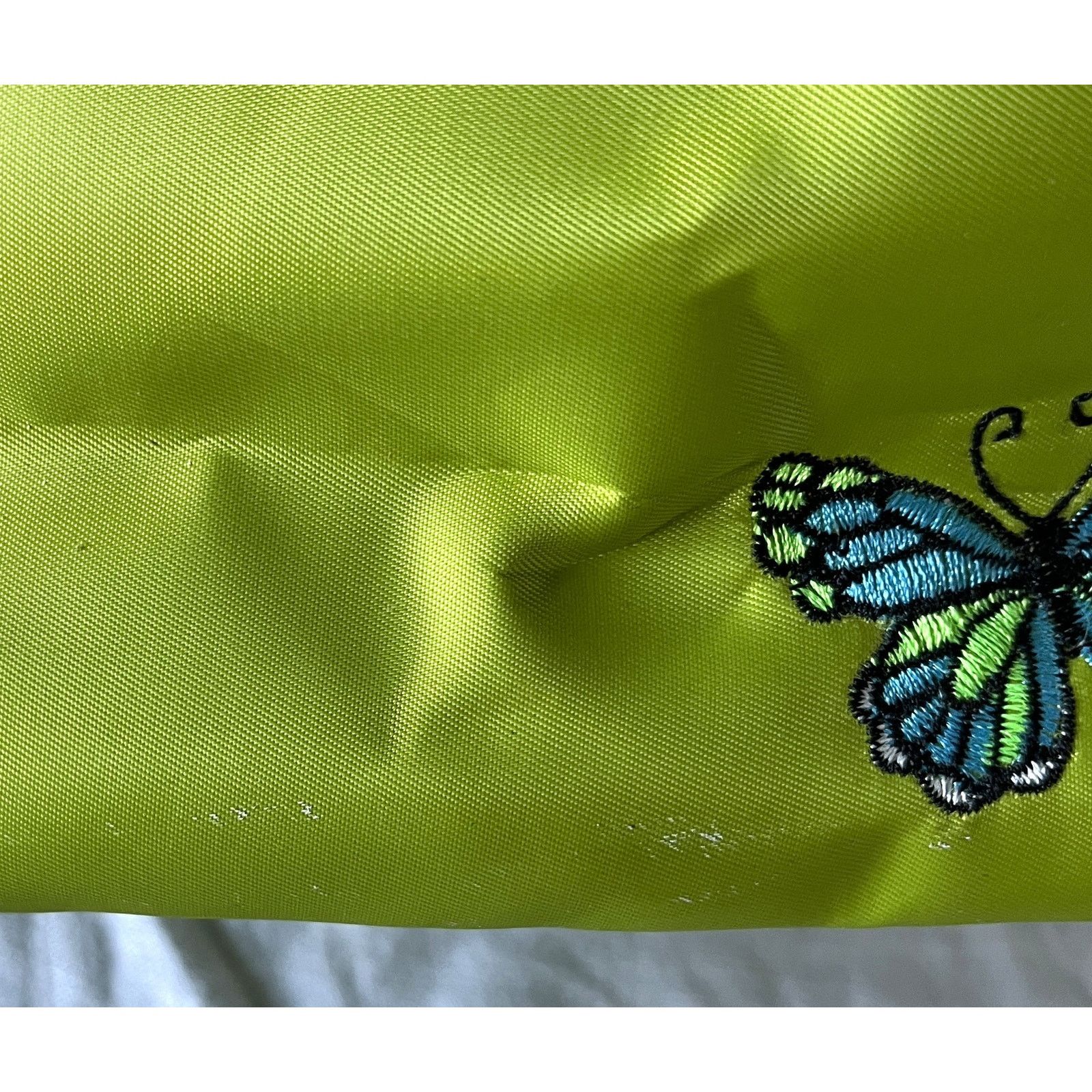 Other Butterfly Embroidered Plastic Beach Tote Bag w/ Small Pouch Size ONE SIZE - 2 Thumbnail