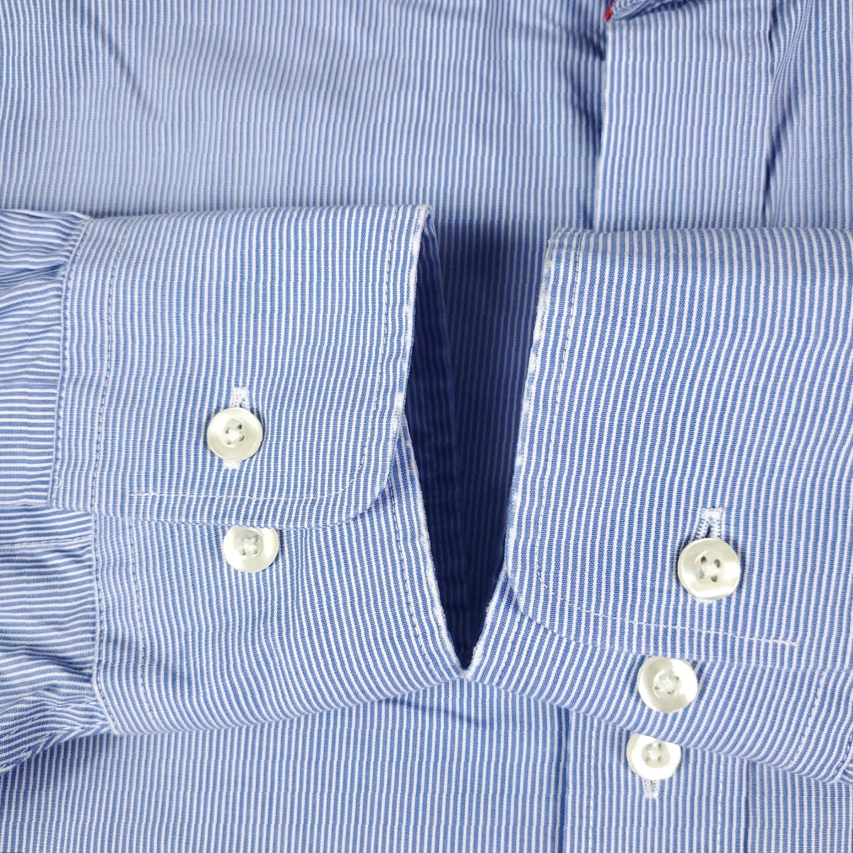 Tommy Hilfiger Tommy Hilfiger Blue Striped Dress Shirt Mens 15.5 Long Sleeve Button Up Regular Fit Size 40R - 3 Thumbnail