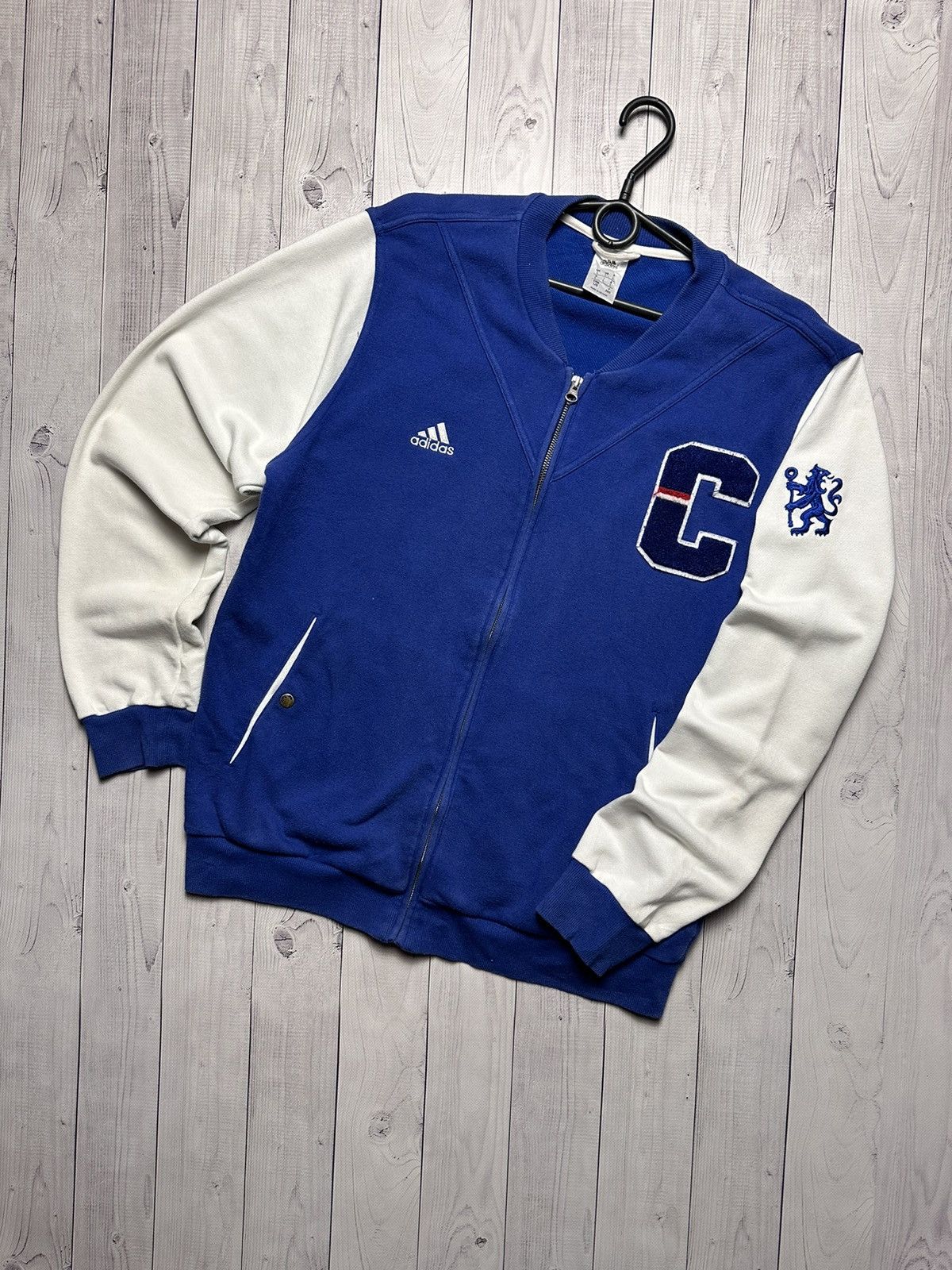 Vintage Chelsea adidas soccer bomber jacket logo size L